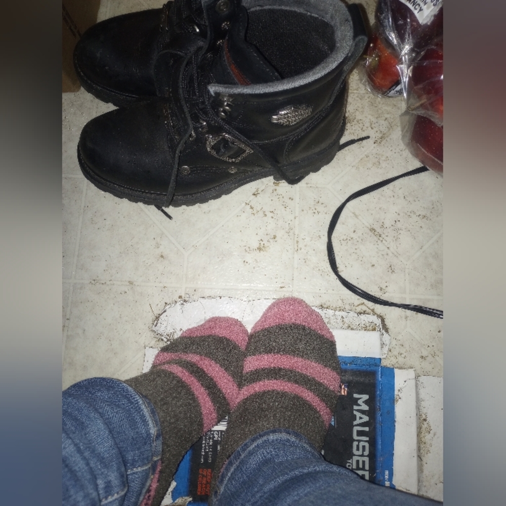 Women's size 7 Harley Davidson boots.